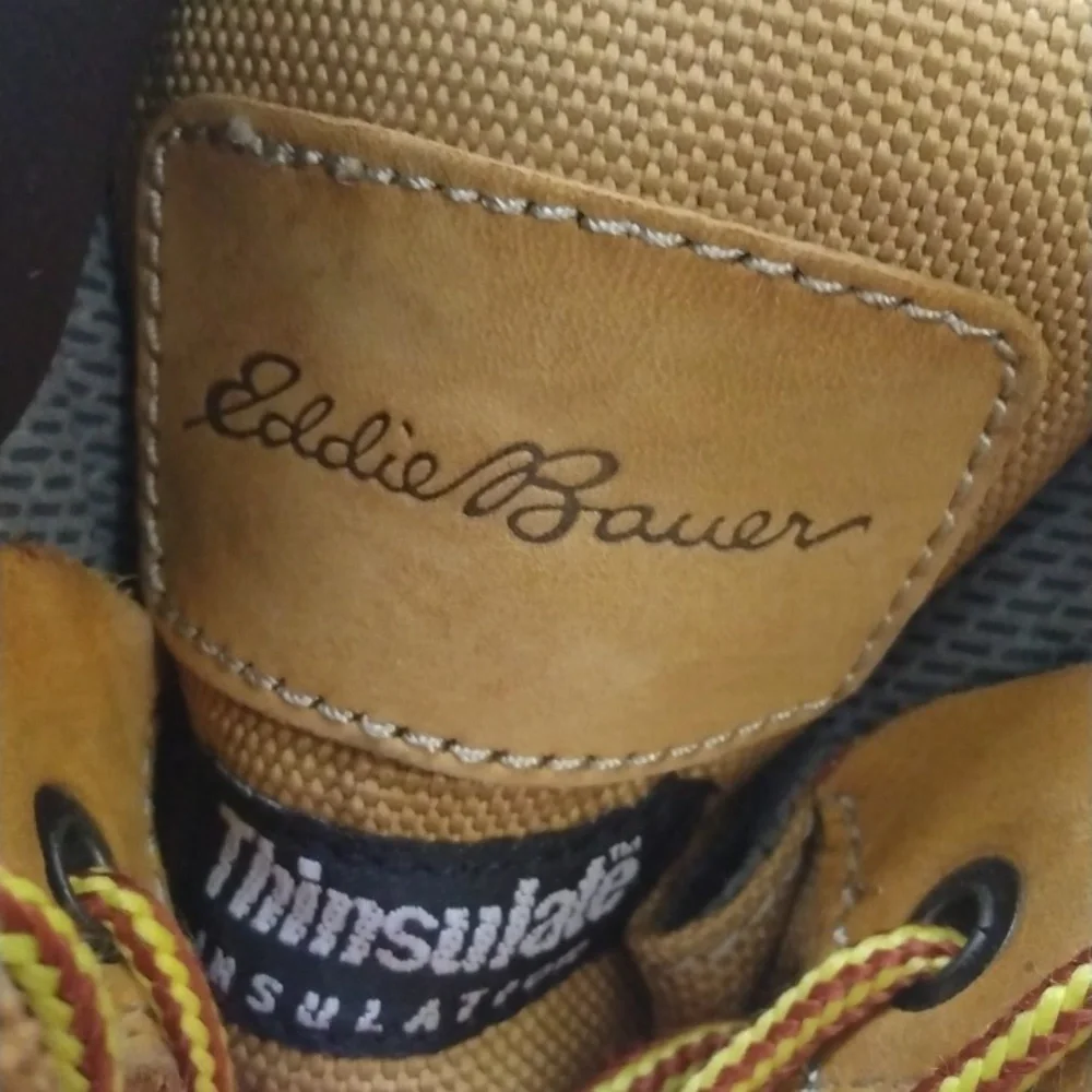 Eddie Bauer Tan Nubuck Leather Boots (Waterproof/Thinsulate Lining) 10.5 M